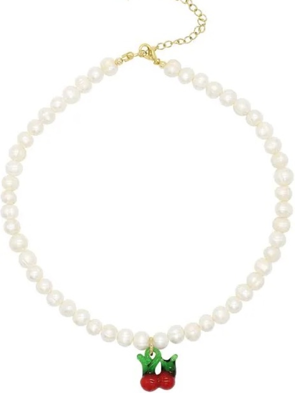 Beaded choker with cherry pendant